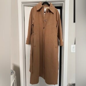 Abercrombie & Fitch Black Wool-Blend Dad Coat (M)